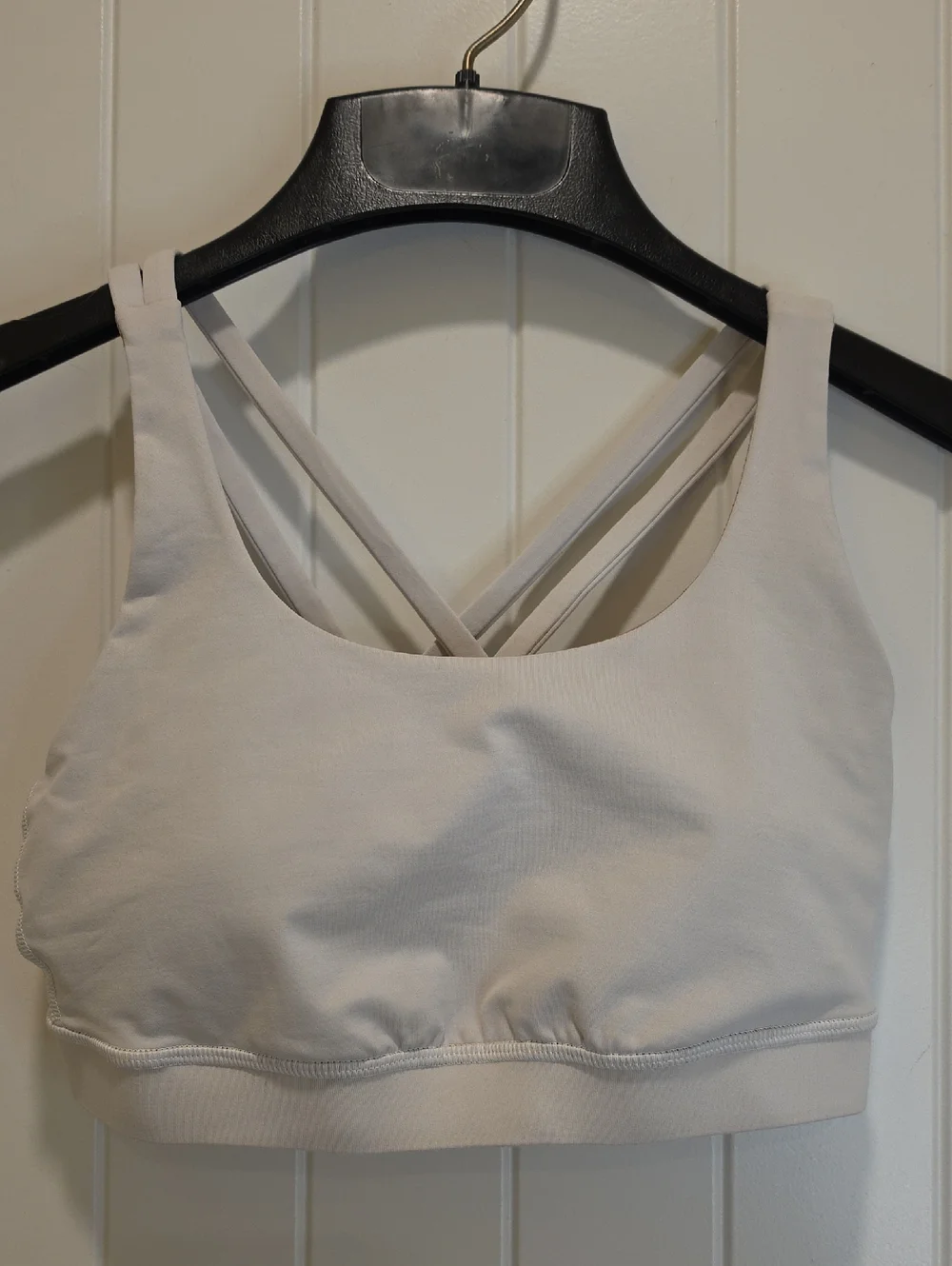Lululemon White Cropped Lighly Padded Sports Bra Size 6